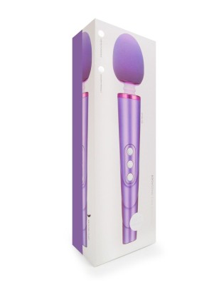 Сиреневый жезловый вибромассажер с головкой на гибкой шее - 25,5 см.