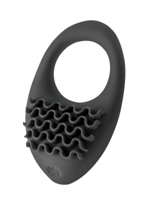 Черное перезаряжаемое эрекционное виброкольцо Stellar