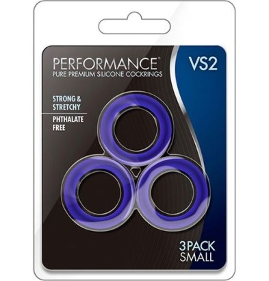Набор из 3 синих эрекционных колец VS2 Pure Premium Silicone Cock Rings