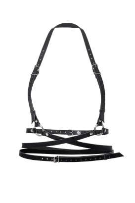 Черная кожаная портупея «Осанка»