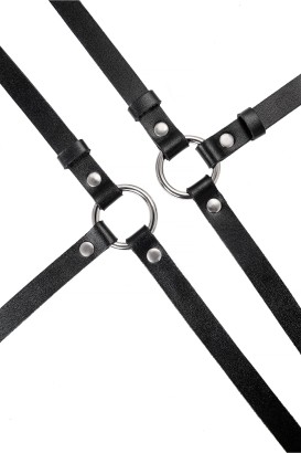 Черная кожаная портупея «Осанка»