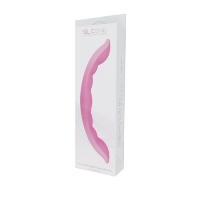 Розовый двусторонний фаллоимитатор DIP-DOUBLE INSIDE PLEASURE SILICONE - 30 см.