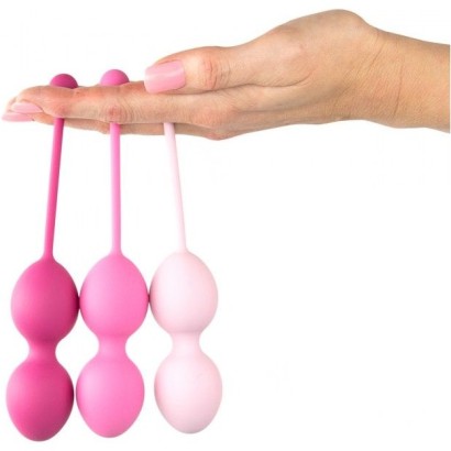 Набор из 3 розовых вагинальных шариков FemmeFit Advanced Pelvic Muscle Training Set