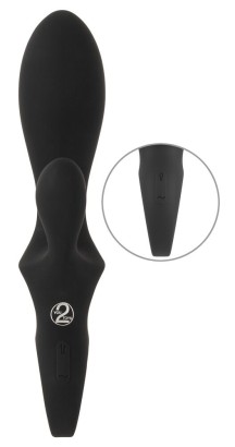 Черный вибратор-кролик с функцией расширения Inflatable Rabbit Vibrator - 18,3 см.