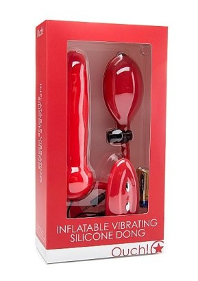 Красный расширяющийся анальный виброплаг - 15,5 см.