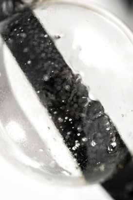 Прозрачный кляп-леденец на кожаных ремешках со вкусом пина колада