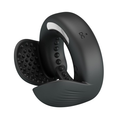 Черное эрекционное виброкольцо Quentin