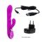Перезаряжаемый вибратор Fantasy с клиторальным отростком - 22,5 см.