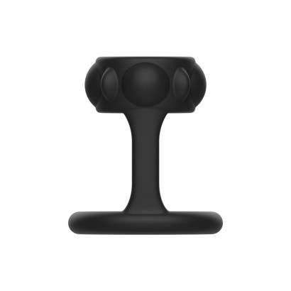 Черная эрекционная насадка на пенис - 6,2 см.