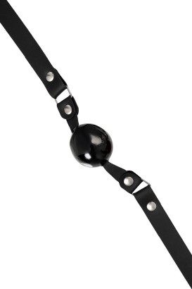 Черный кляп-леденец на кожаных ремешках со вкусом бейлиз