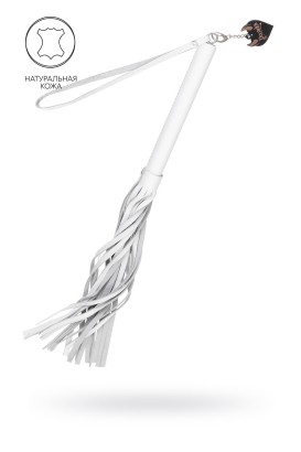 Белая кожаная плеть - 50 см.