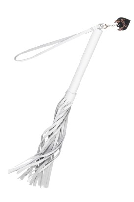 Белая кожаная плеть - 50 см.