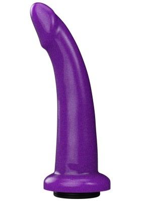 Фиолетовая гладкая изогнутая насадка-плаг - 17 см.