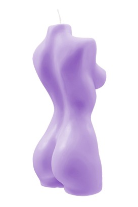 Фиолетовая интерьерная свеча в форме женского торса - 850 гр.