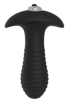 Черный анальный вибромассажер Single Speed Spiral Plug - 11 см.