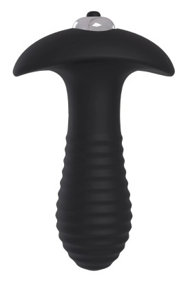 Черный анальный вибромассажер Single Speed Spiral Plug - 11 см.