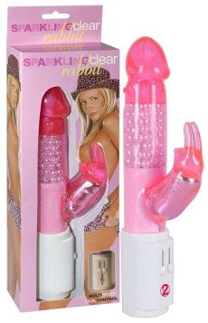 Розовый многофункциональный вибратор Horny Rabbit - 25 см.