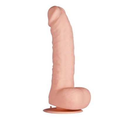 Телесный фаллоимитатор PURRFECT SILICONE DELUXE DONG 8.5INCH - 21 см.