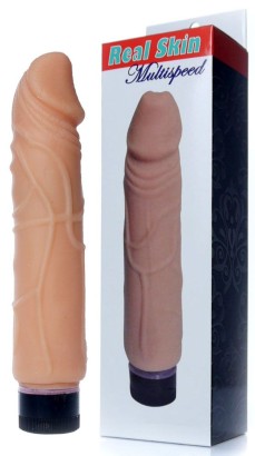 Телесный вибратор-реалистик Real Skin - 22 см.