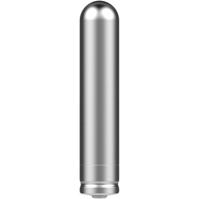 Серебристая стальная вибропуля Ferro - 7,2 см.