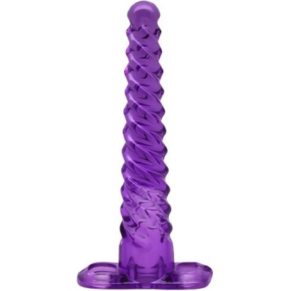 Фиолетовый анальный конус со спиралевидным рельефом - 16 см.