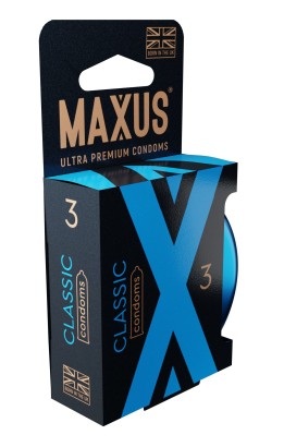 Классические презервативы в железном кейсе MAXUS Classic - 3 шт.