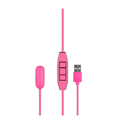 Розовая вибропулька с питанием от USB LET US-B 10 RHYTHMS BULLET SMALL PINK