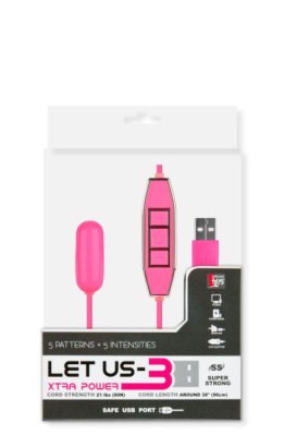 Розовая вибропулька с питанием от USB LET US-B 10 RHYTHMS BULLET SMALL PINK