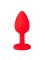 Красная анальная втулка с красным кристаллом - 7,3 см. 
