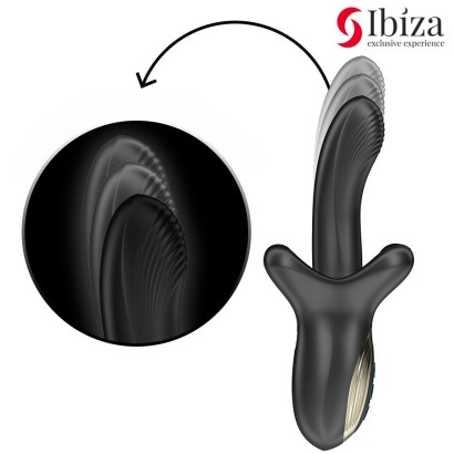 Черный вибратор с эффектом фрикций и посасывания - 23 см.