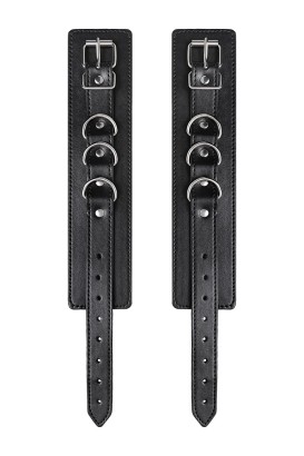 Черные оковы Anonymo из искусственной кожи