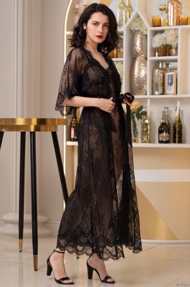 Длинный кружевной пеньюар Susanna