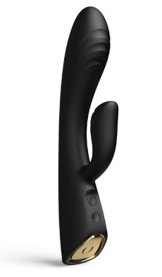 Черный вибратор-кролик Flexi Rabbit с функцией подогрева - 21,2 см. Черный вибратор-кролик Flexi Rabbit с функцией подогрева - 21,2 см.