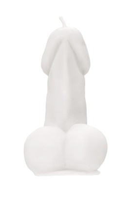 Белая свеча в форме пениса - 47 гр.