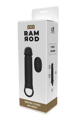 Черная насадка-удлинитель с вибрацией Vibrating Extender With Remote