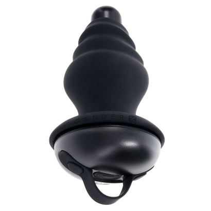 Черный вибростимулятор со съёмной насадкой Echo - 15,3 см.