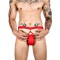 Красные сексуальные трусы-джоки на тонких ремешках