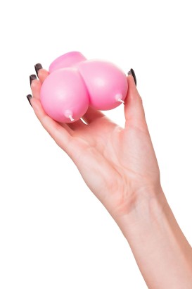 Розовая свеча «Сиськи» - 150 гр.