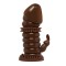 Коричневая стимулирующая насадка на пенис - 13 см.