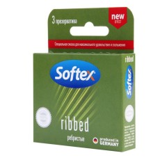 Ребристые презервативы Softex Ribbed - 3 шт.