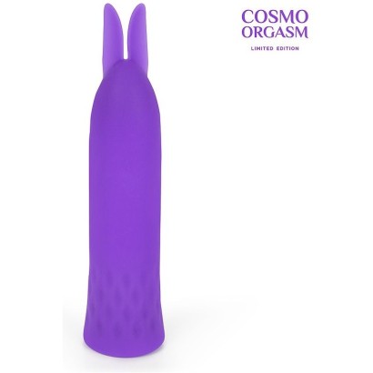 Фиолетовый вибростимулятор в форме зайчика - 10,5 см.