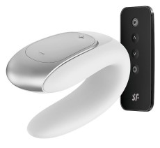 Белый вибромассажёр для пар Satisfyer Double Fun Белый вибромассажёр для пар Satisfyer Double Fun