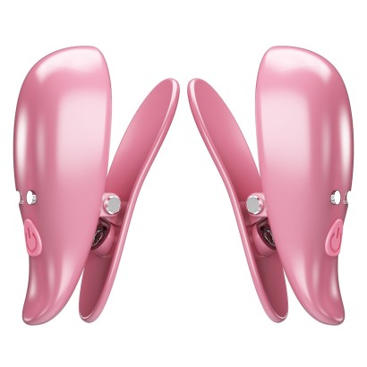 Розовые вибромассажеры для сосков с пультом ДУ Cayley