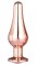 Золотистая анальная пробка с кристаллом Rose Gold Pleasure Plug S - 9 см.