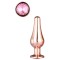 Золотистая анальная пробка с кристаллом Rose Gold Pleasure Plug S - 9 см.