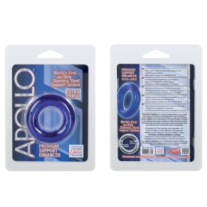 Синее эрекционное кольцо Apollo Premium Support Enhancers - Extra Large