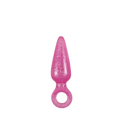 Средняя розовая анальная пробка Booty Pops с кольцом - 11,5 см.