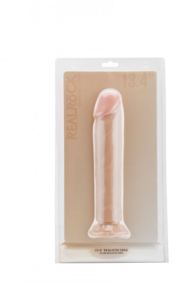 Телесный фаллоимитатор-гигант Realistic Cock 13,4 Inch No Scrotum - 34 см.