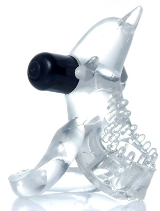 Прозрачное эрекционное виброкольцо с дельфином