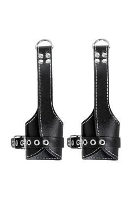 Черные подвесы с белой строчкой